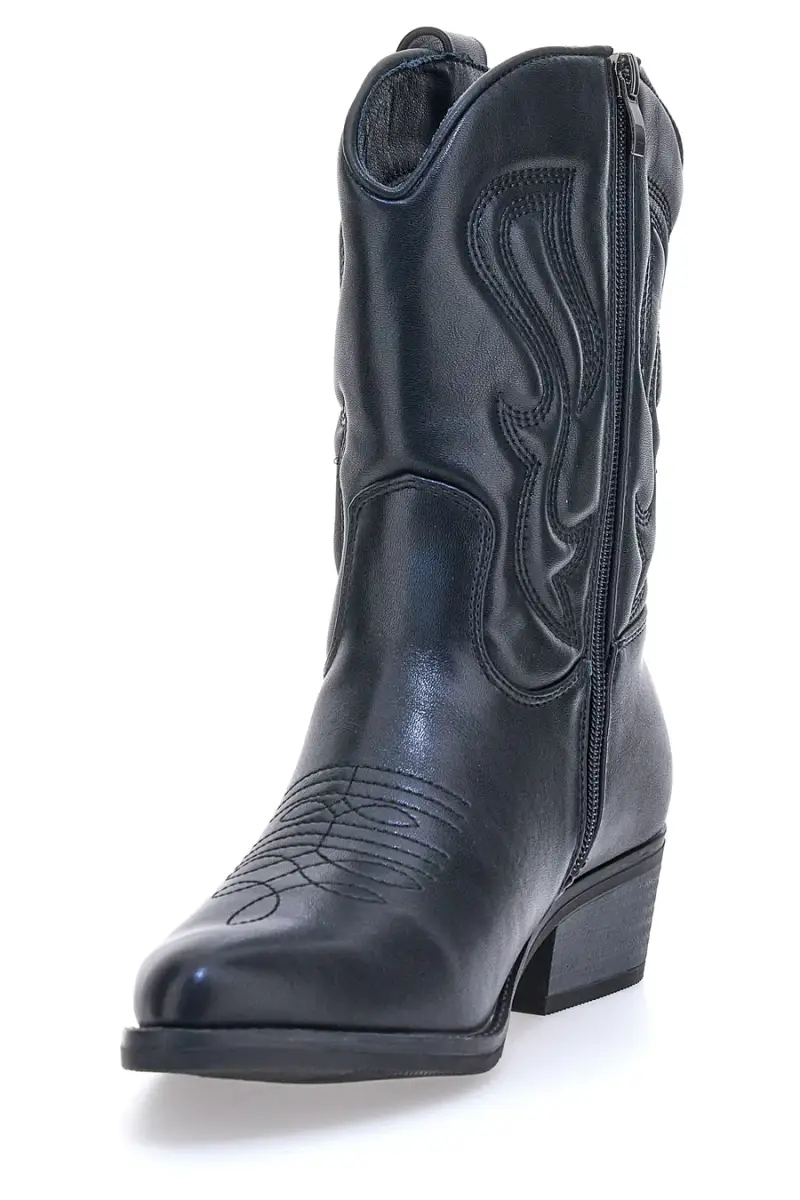 Stivaletti texani neri con ricamo Cafè cost H52804 [NERO] miniatura 4