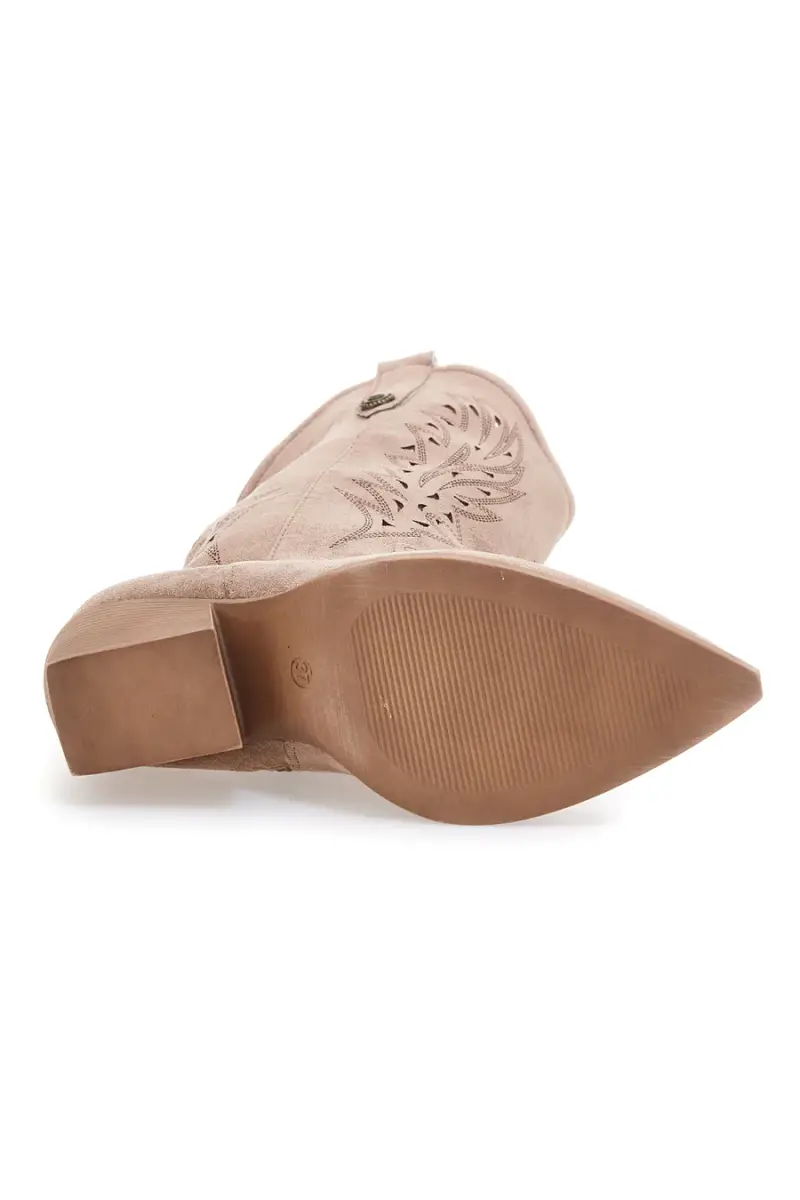 Stivaletti texani taupe con ricami laser Cafè Cost RQ9241 [KHAKI] miniatura 5