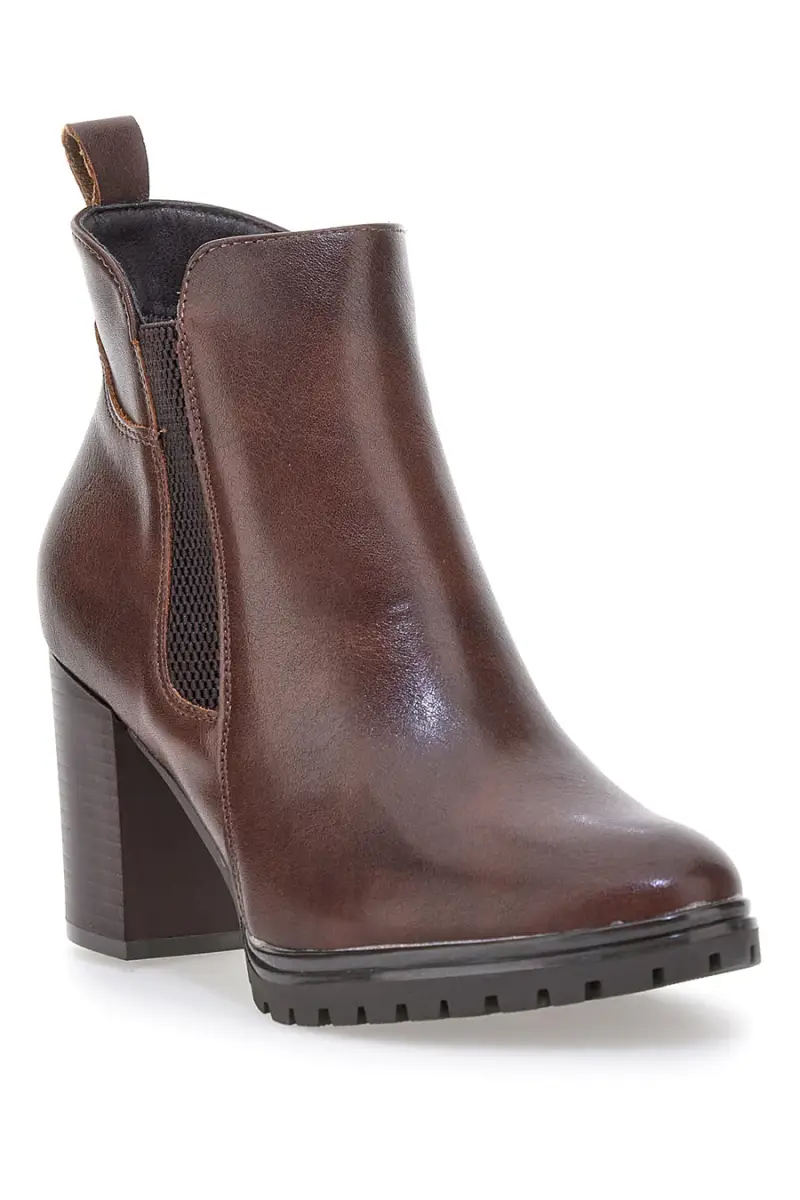 Stivaletti Tronchetti marroni con elastici laterali e tacco largo Cafè Cost 16807220 [ND] miniatura 2