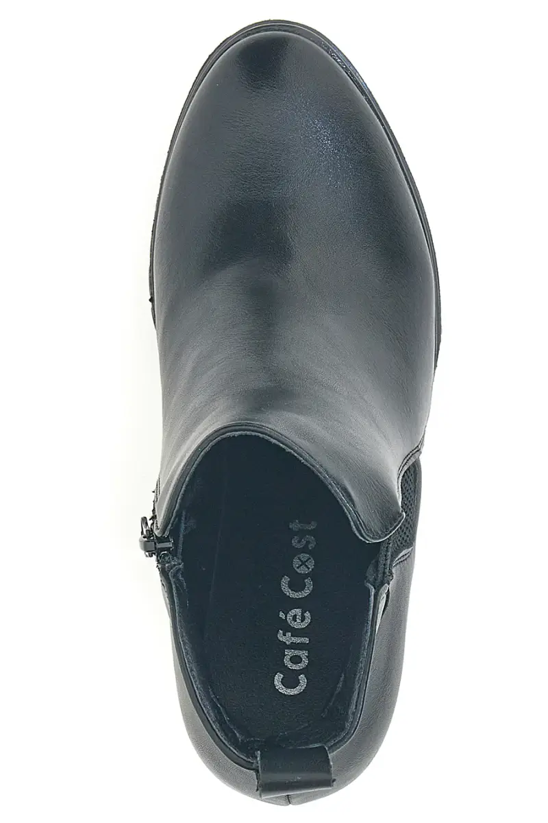 Stivaletti Tronchetti neri con elastici laterali e tacco largo Cafè Cost 16807220 [NERO] miniatura 3