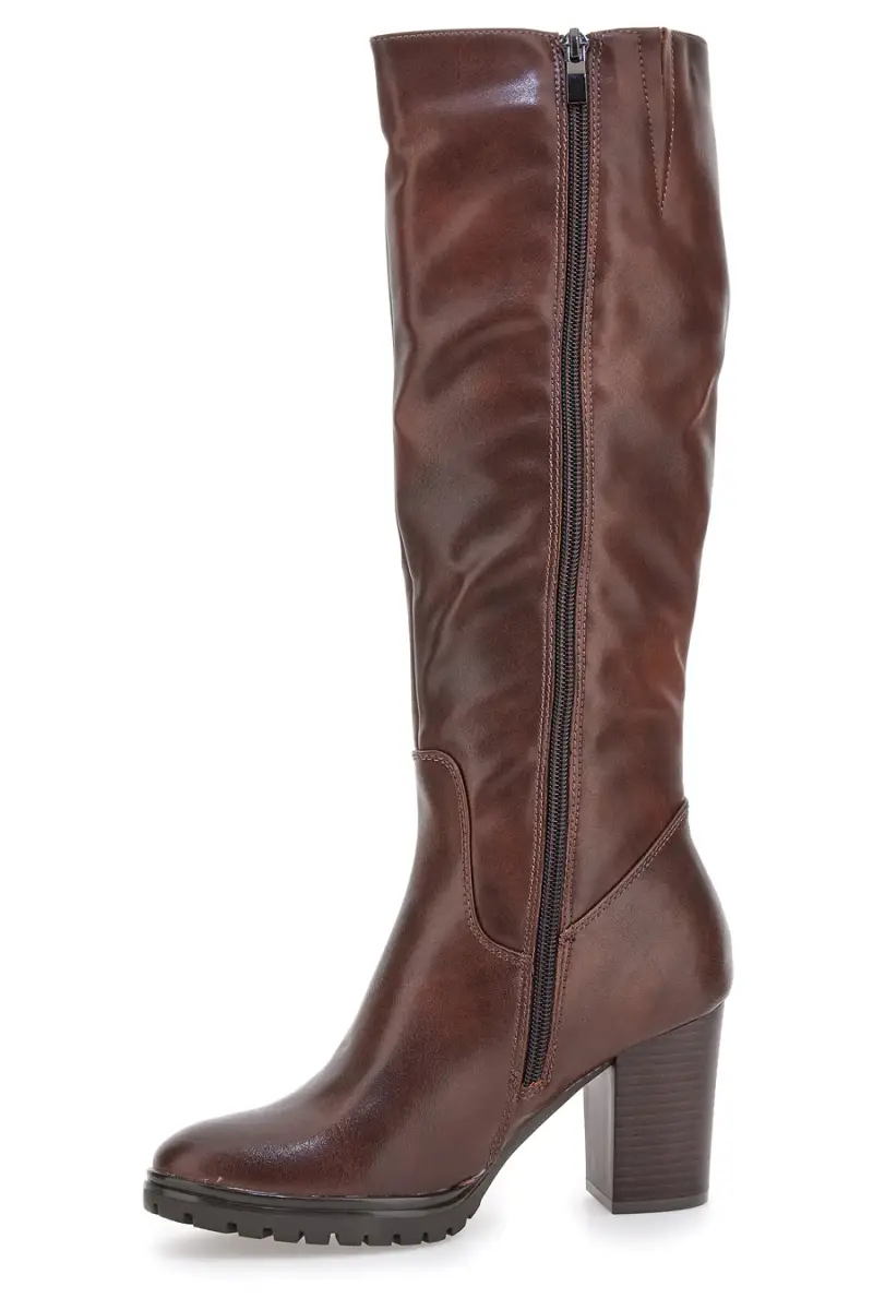 Stivali marroni con tacco alto e suola dentellata Cafè Cost 16807215 [CAFFE ] miniatura 4