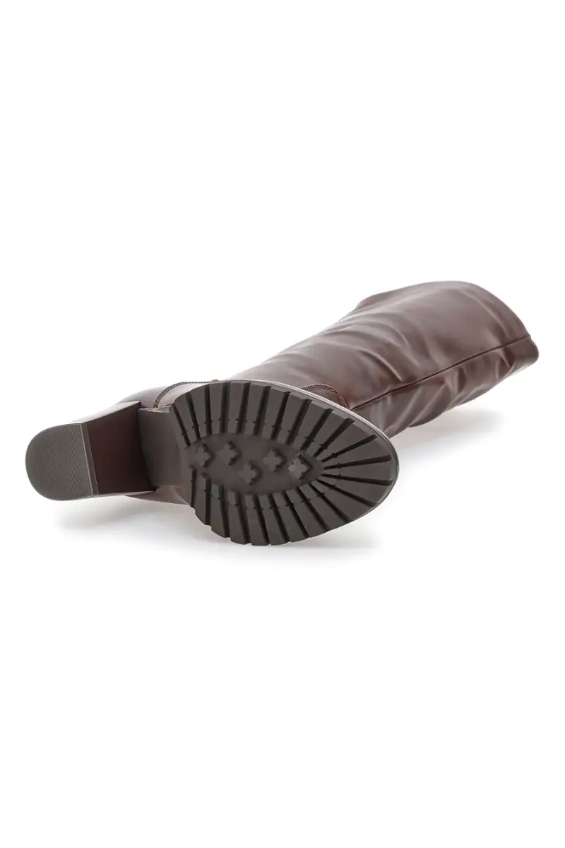 Stivali marroni con tacco alto e suola dentellata Cafè Cost 16807215 [CAFFE ] miniatura 5