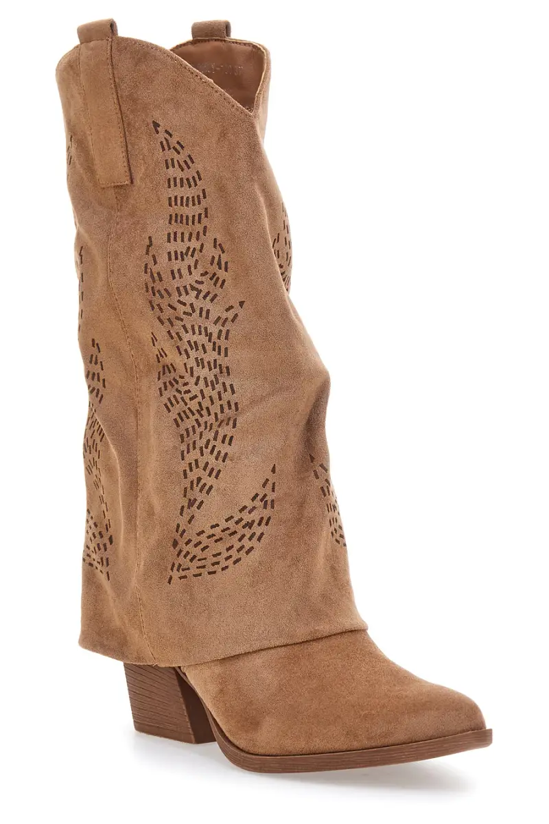 Stivali marroni traforati stile western Cafè cost H3W2058Y130 [CAMEL] miniatura 2