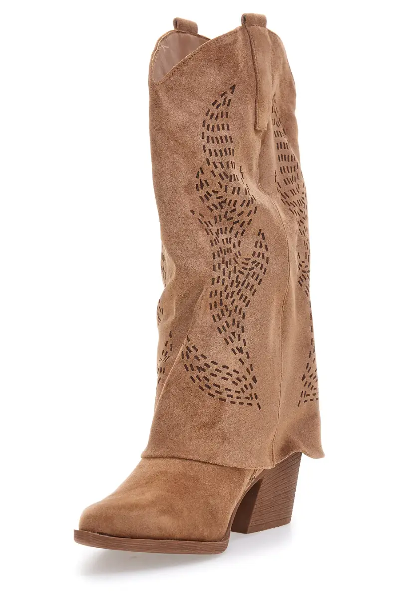 Stivali marroni traforati stile western Cafè cost H3W2058Y130 [CAMEL] miniatura 3
