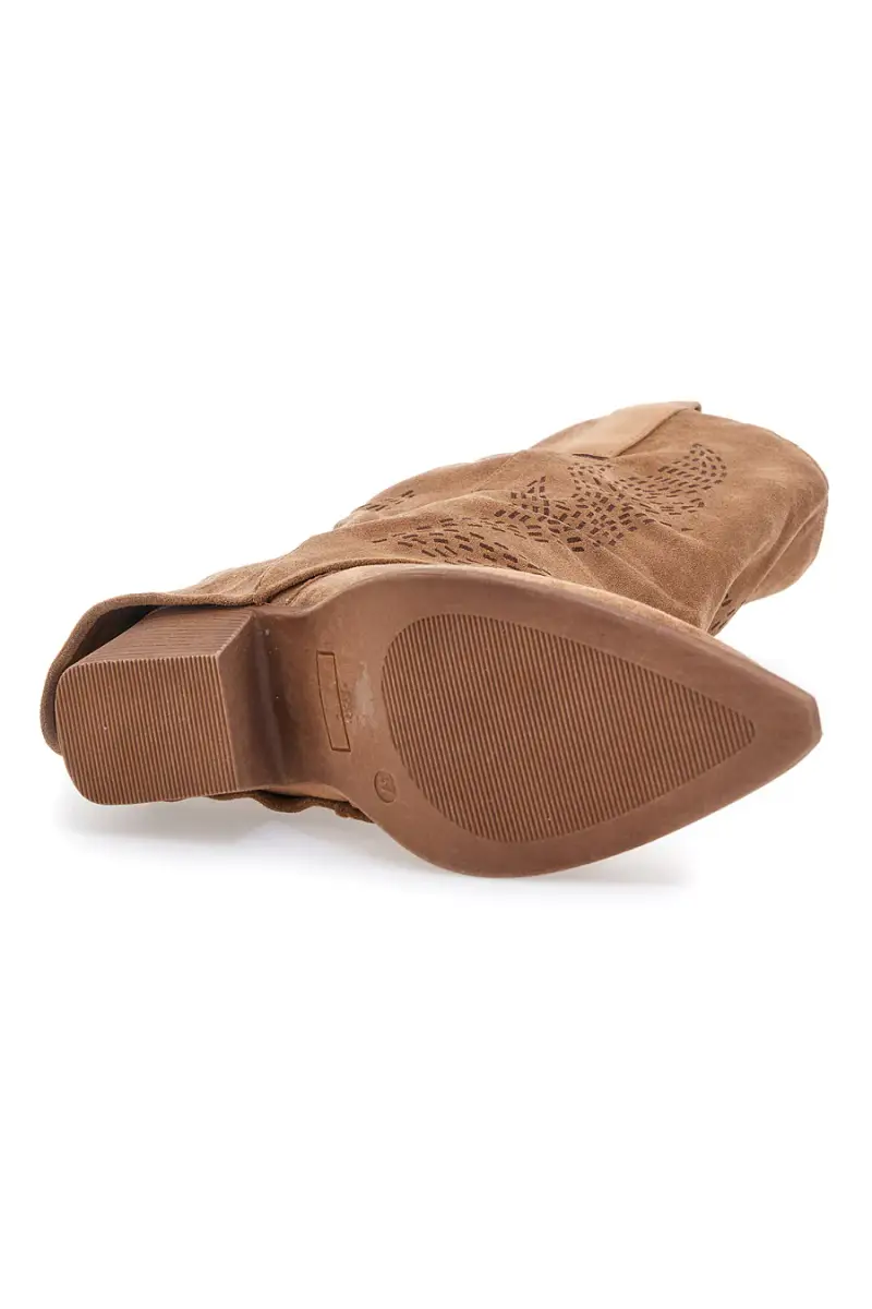 Stivali marroni traforati stile western Cafè cost H3W2058Y130 [CAMEL] miniatura 5