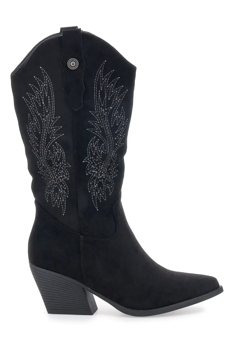 Stivali neri con ricami e tacco Cafè cost RQ2616 [NERO]