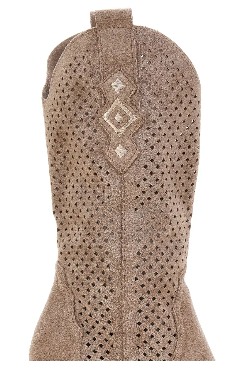 Stivali texani beige traforati Cafe cost P663 [BEIGE] miniatura 3