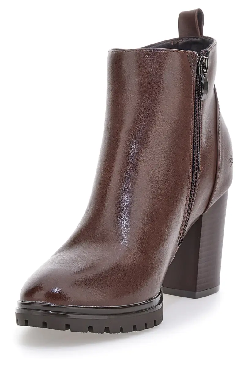 Tronchetti marroni con tacco largo e suola carrarmato Cafe' Cost 16807213 [MARRONE] miniatura 3