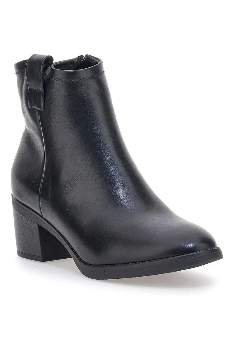 Tronchetti neri con tacco largo e passante laterale Cafe' Cost 240561 [NERO] miniatura 2