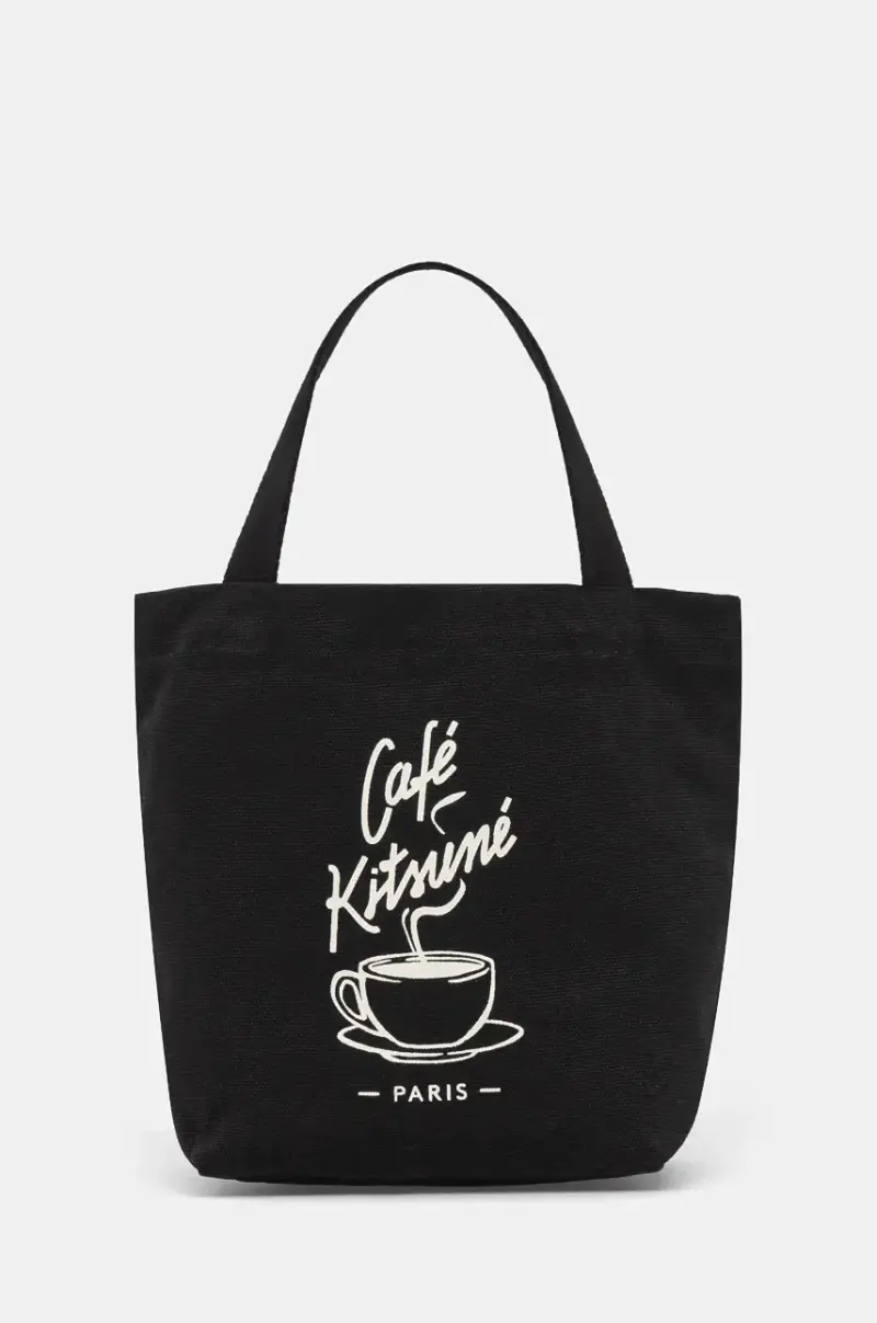 borsa in cotone Coffee Cup Mini Tote colore nero CKNU05107WW9001