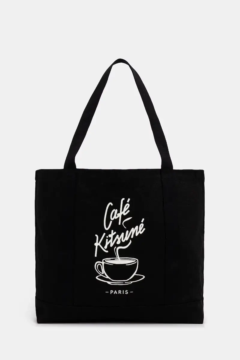 borsa in cotone Coffee Cup Tote colore nero CKMU05102WW9001
