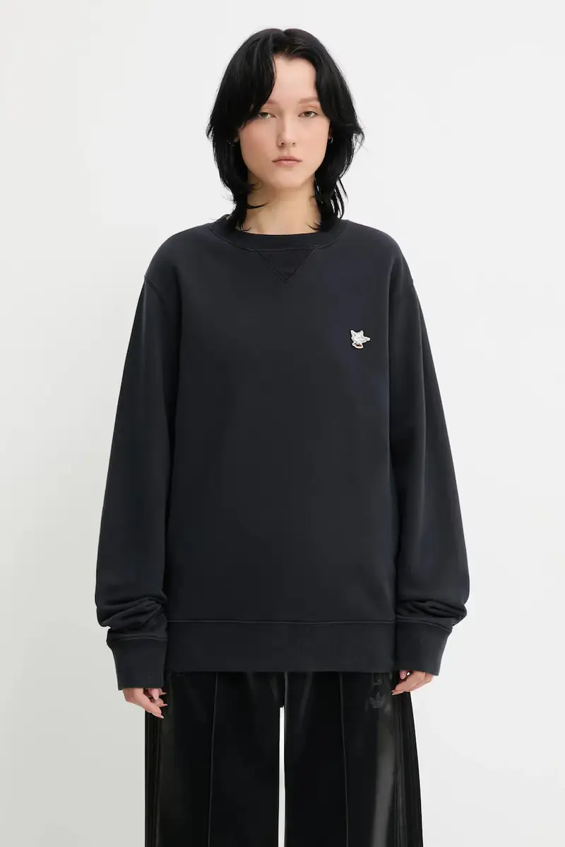 felpa in cotone Barista Fox Patch Regular colore nero OU00301KM0330 miniatura 2