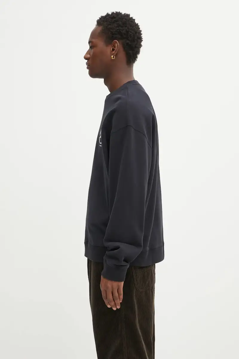 felpa in cotone Coffee Cup Relaxed uomo colore nero con applicazione CKMU00302KM0330 miniatura 2