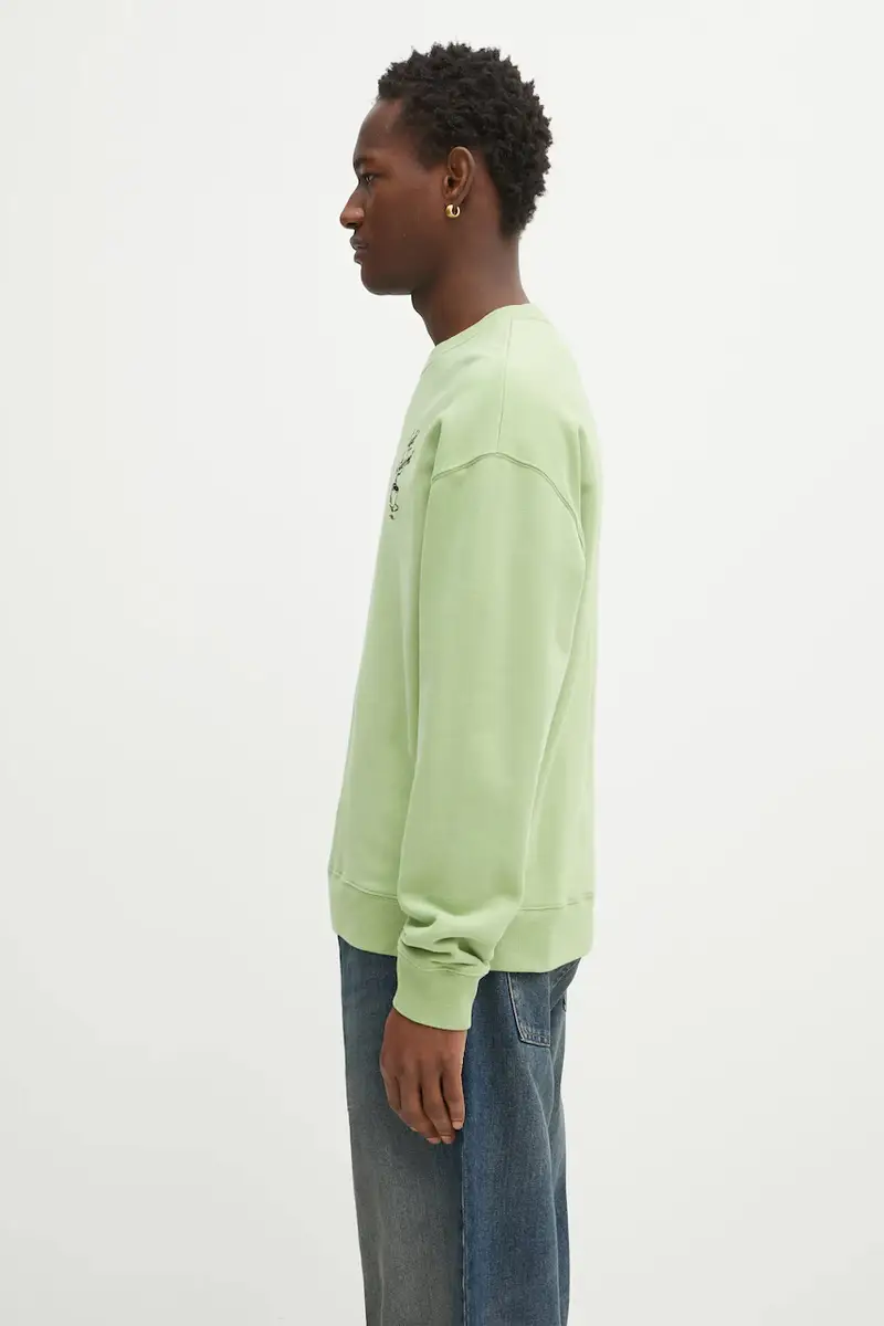 felpa in cotone Coffee Cup Relaxed uomo colore verde con applicazione CKMU00302KM0330 miniatura 2