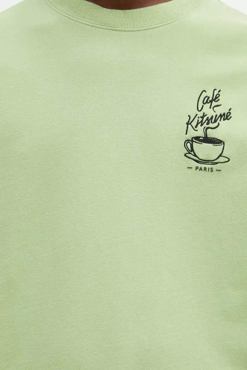 felpa in cotone Coffee Cup Relaxed uomo colore verde con applicazione CKMU00302KM0330 miniatura 4