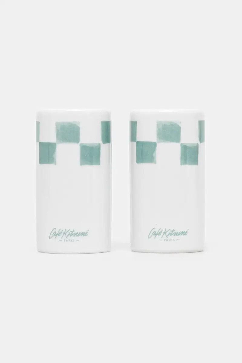 saliera e pepiera Checkerboard Porcelain Salt And Pepper colore bianco PU08106O0010 miniatura 2