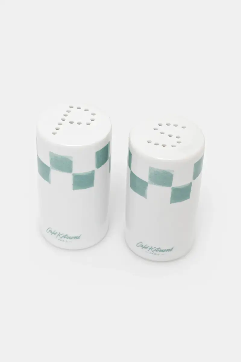 saliera e pepiera Checkerboard Porcelain Salt And Pepper colore bianco PU08106O0010