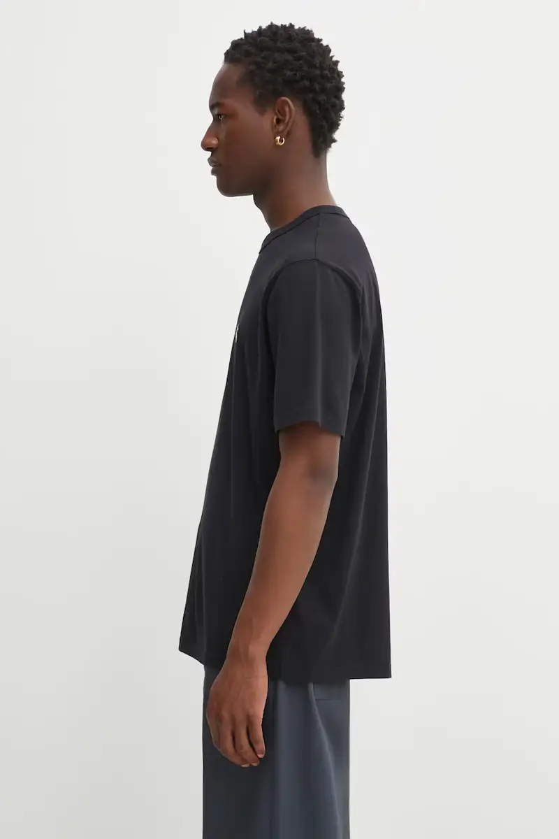 t-shirt in cotone Barista Fox Patch Relax colore nero CKNU00102KJ7014 miniatura 3