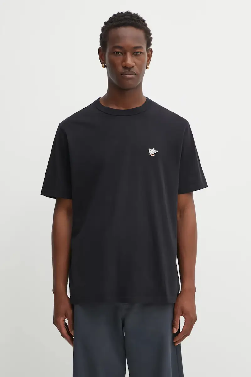 t-shirt in cotone Barista Fox Patch Relax colore nero CKNU00102KJ7014