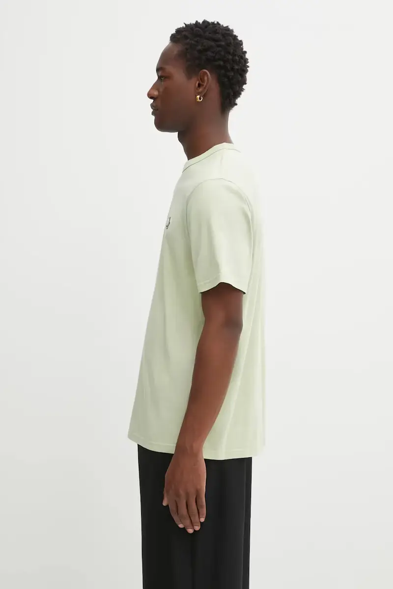 t-shirt in cotone Barista Fox Patch Relax colore verde CKNU00102KJ7014 miniatura 3