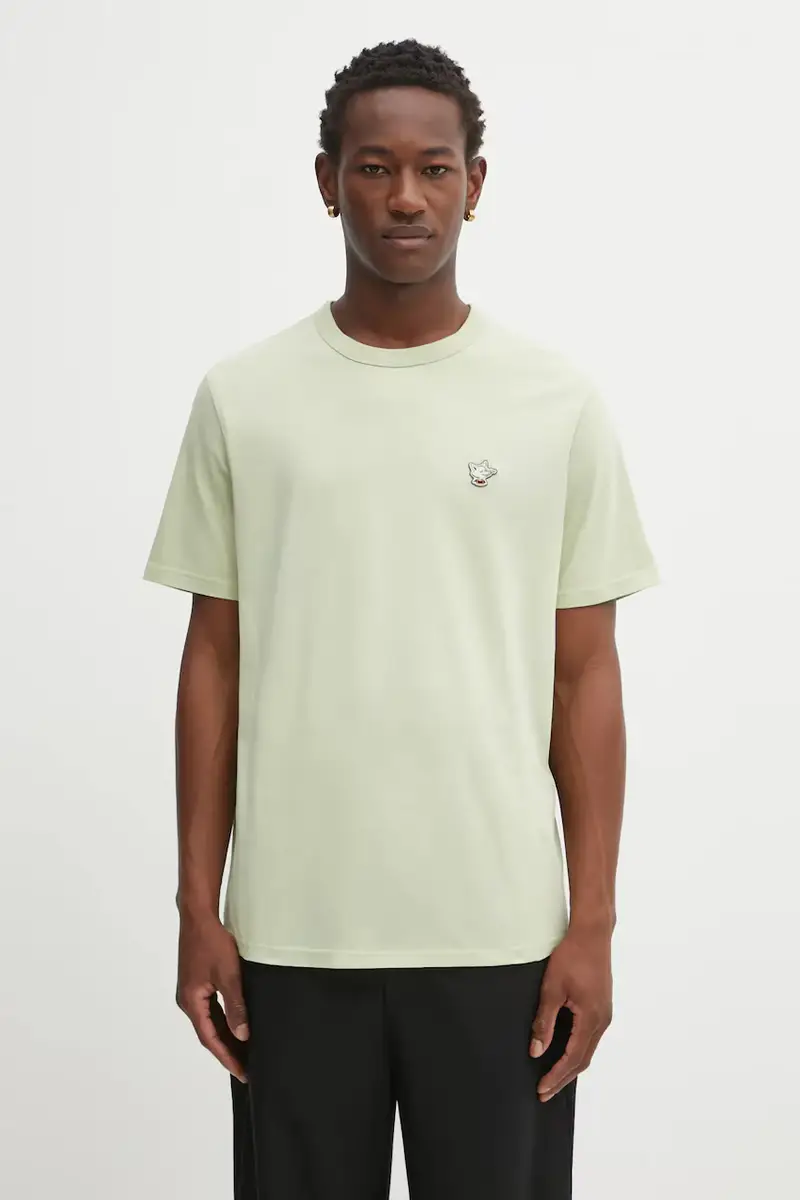 t-shirt in cotone Barista Fox Patch Relax colore verde CKNU00102KJ7014