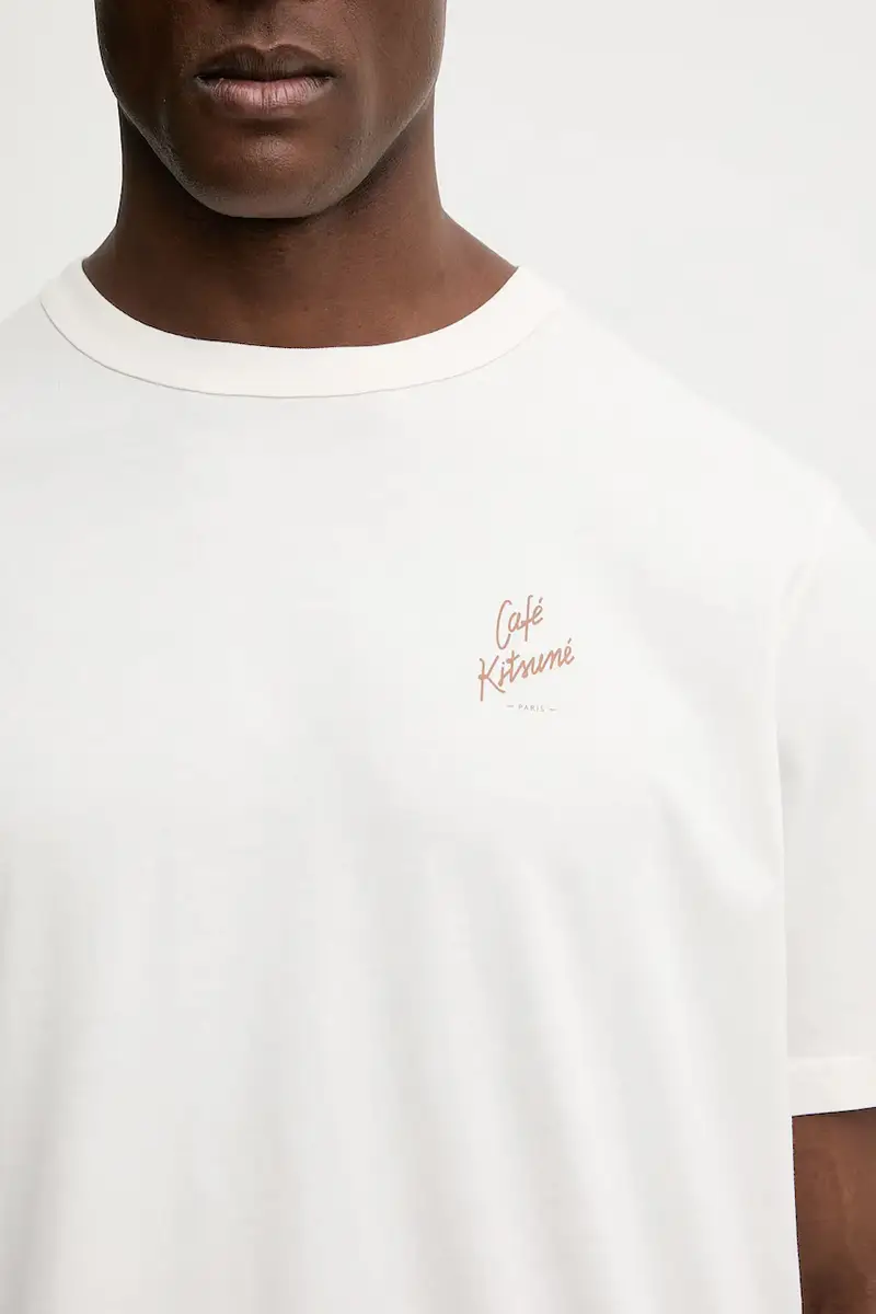 Café Kitsuné T-shirt Uomo Beige 3484361 miniatura 4