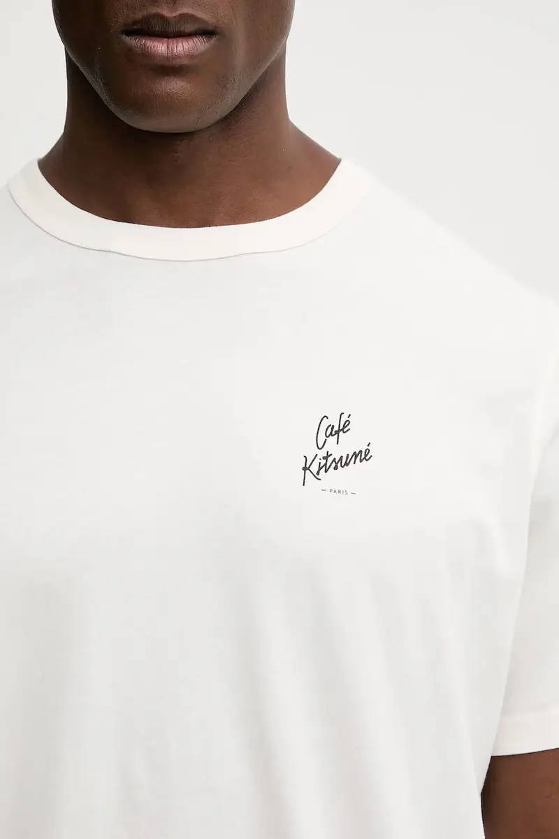 Café Kitsuné T-shirt Uomo Beige 3484360 miniatura 4