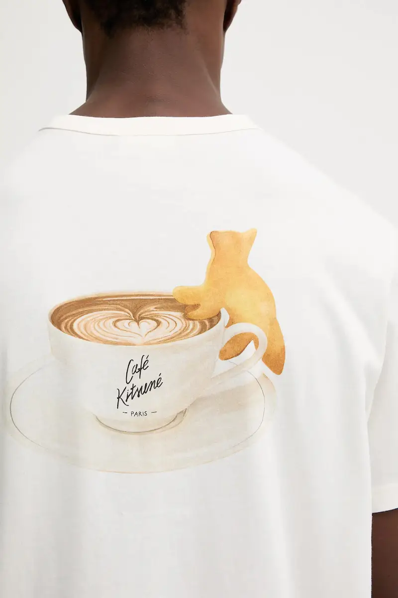 Café Kitsuné T-shirt Uomo Beige 3484360 miniatura 5