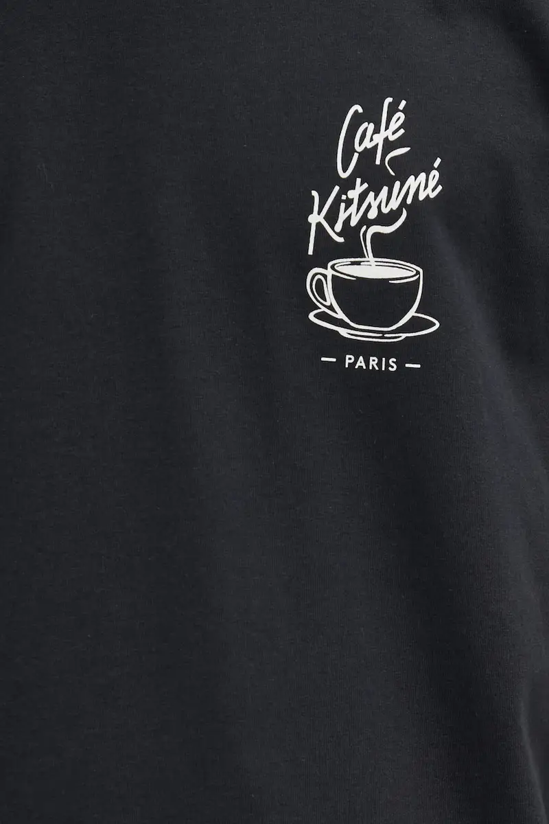 Café Kitsuné T-shirt Uomo Nero 3528129 miniatura 4