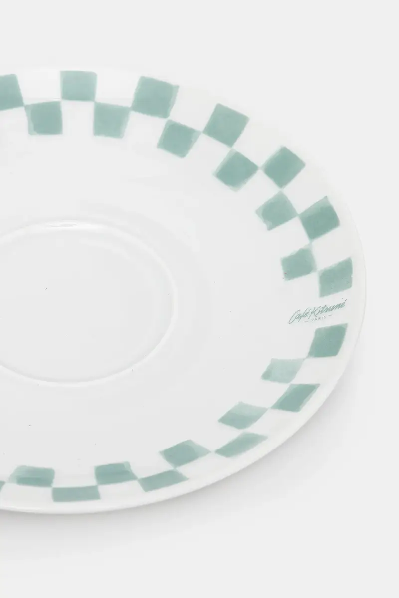 tazzina con piattino Checkerboard Porcelain Cappuccino Cup And Saucer colore bianco PU08103O0010 miniatura 2