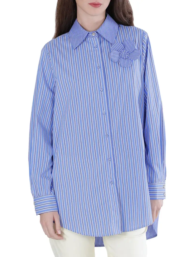 camicia casual cafènoir da donna - celeste