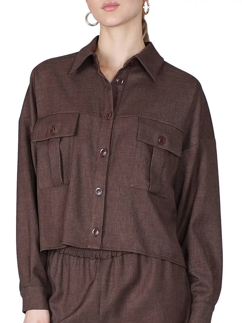 camicia casual cafènoir da donna - marrone