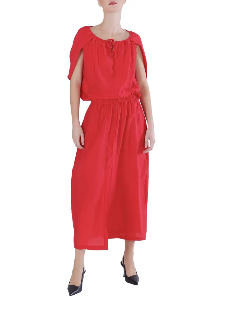 vestito longuette cafènoir da donna - rosso