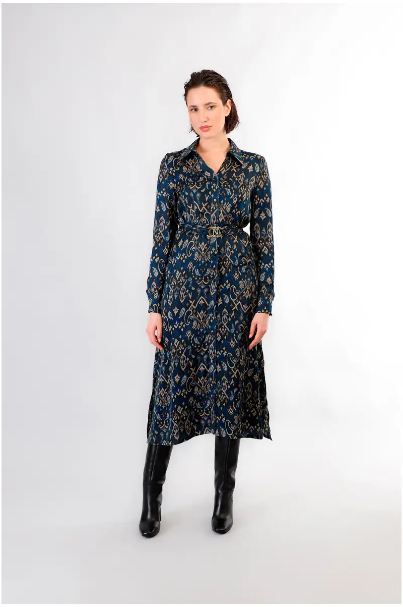 abito chemisier stampato cachemire multiblu