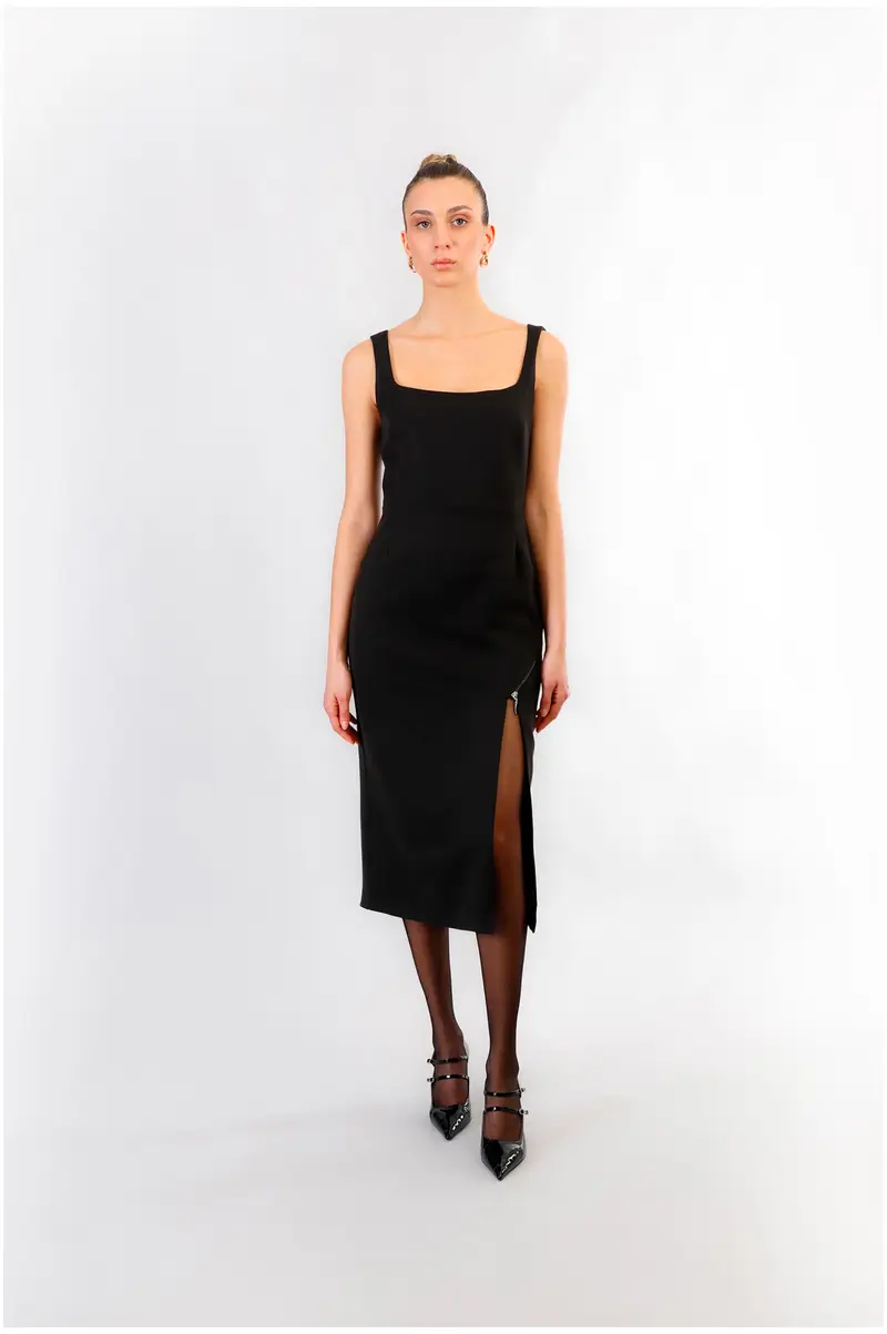 abito con zip nero
