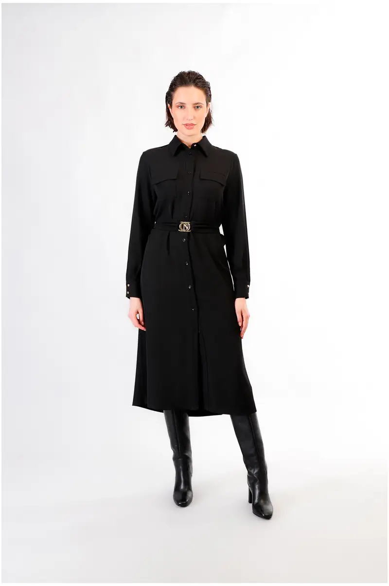 abito tipo chemisier nero