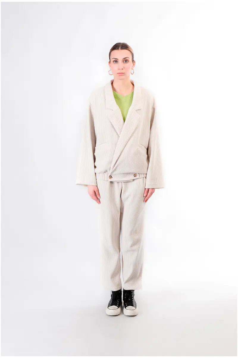 bluson in velluto panna