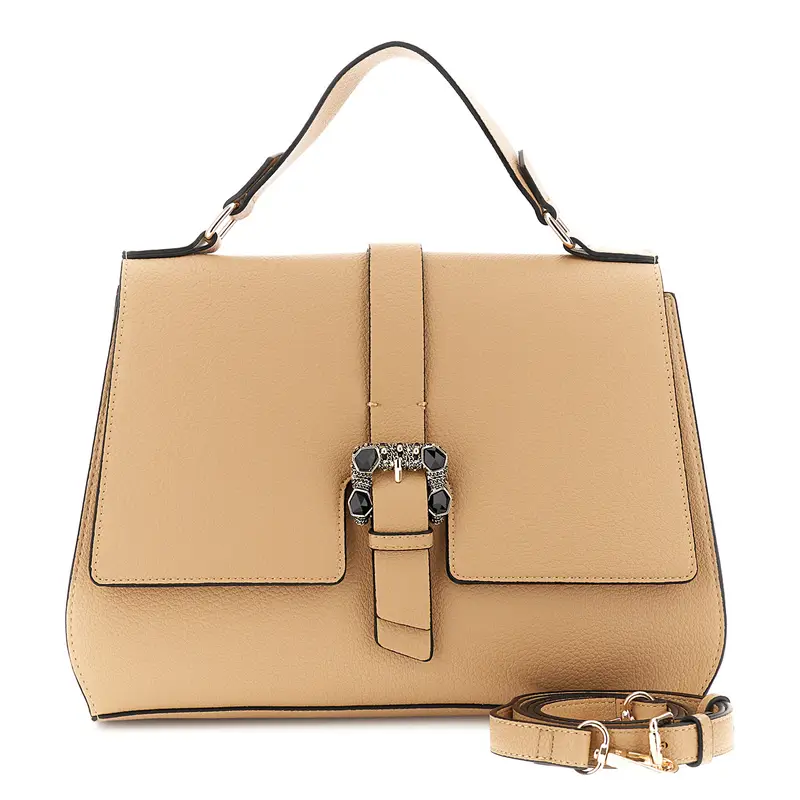 borsa a mano con fibbia gioiello biscotto