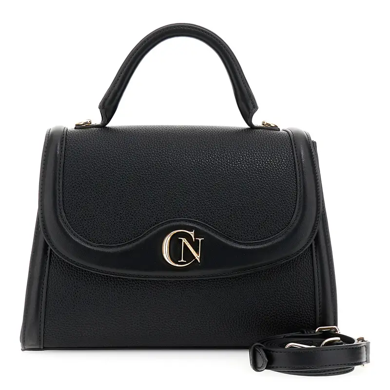 borsa a mano con pattina nero