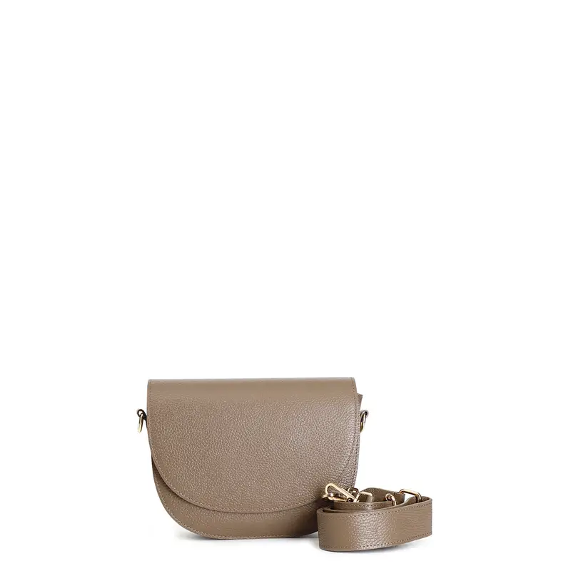 borsa a sacca effetto puffy con logo in metallo fango