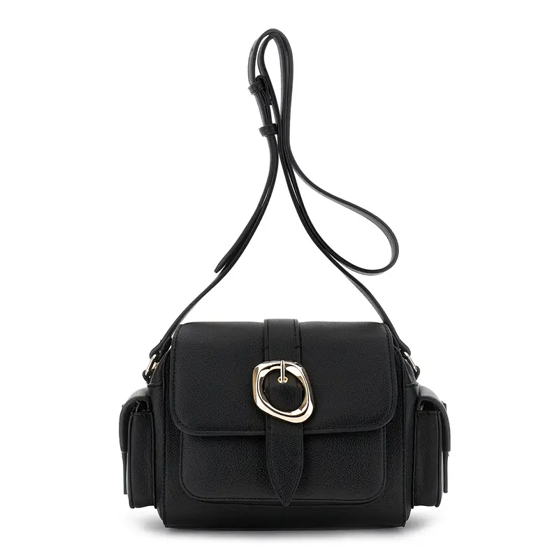 borsa a spalla con pattina nero