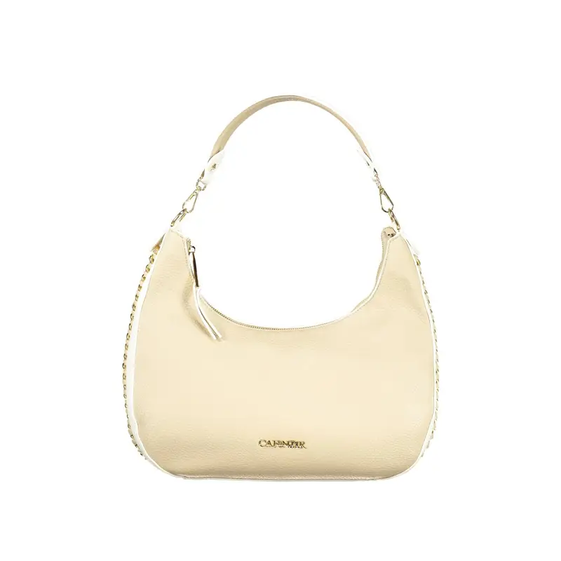 Borsa a Tracolla Donna Beige Chiusura con Zip