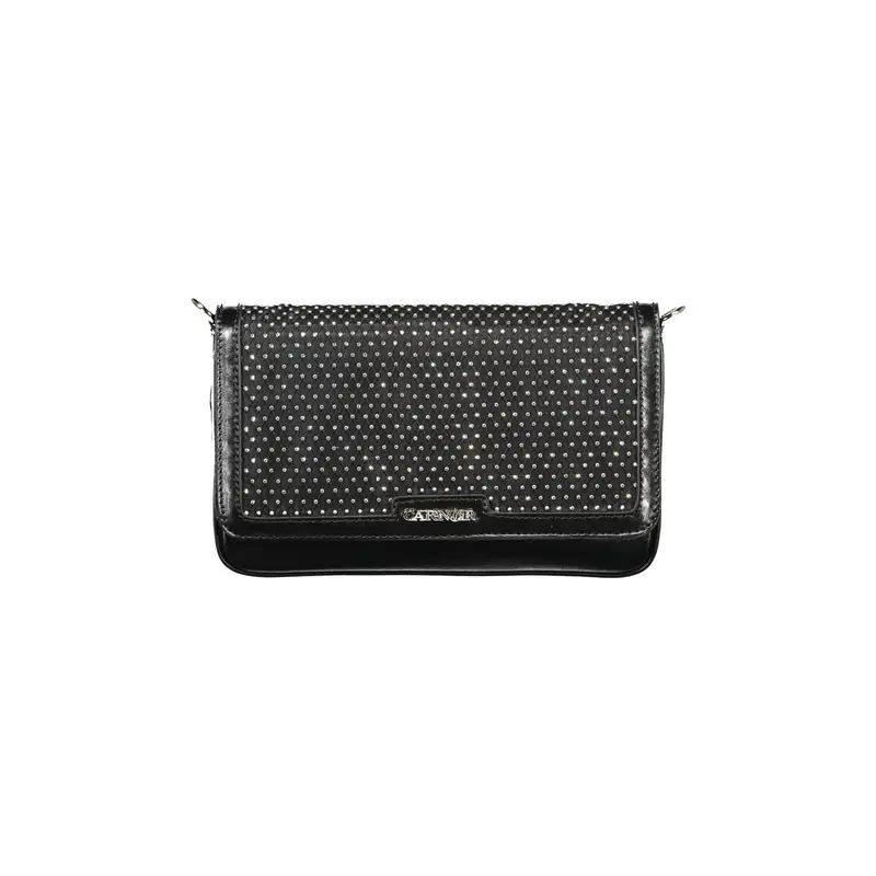 Borsa a Tracolla Donna Nera Applicazione Strass Nero