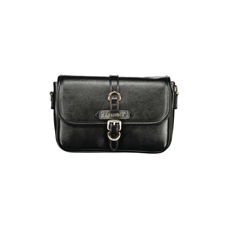 Borsa a Tracolla Donna Nera Dettagli a Contrasto Nero