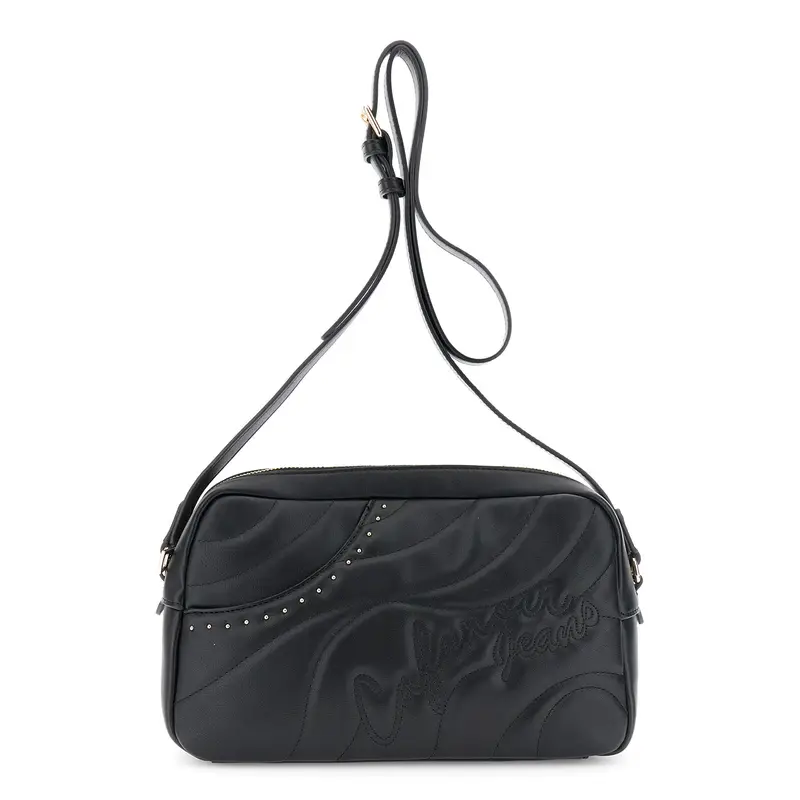 camera bag con trapuntatura imbottita nero