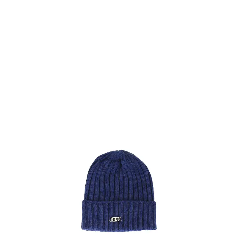 cappellino lavorato a coste blu