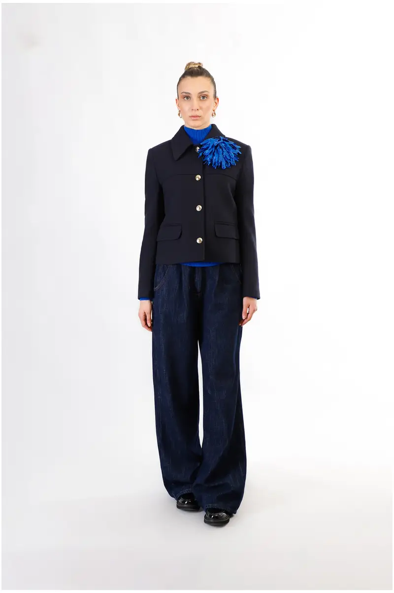 cappotto corto monopetto navy