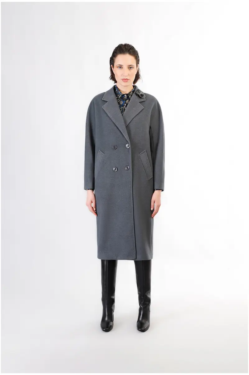 cappotto doppiopetto manica kimono fumo