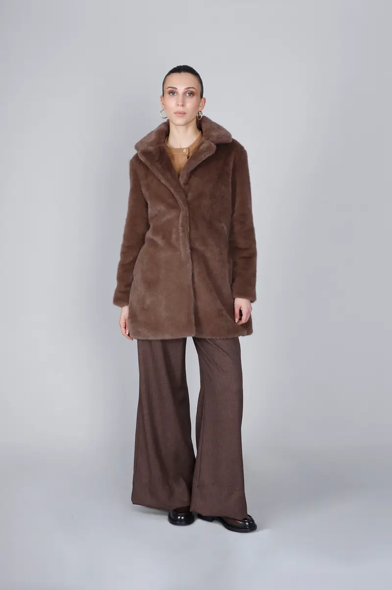 cappotto effetto pelliccia visone