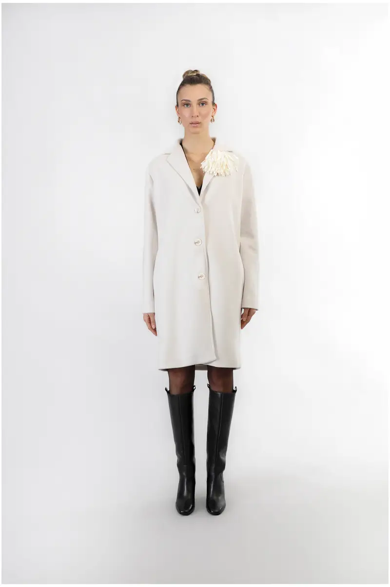 cappotto monopetto linea ad ovetto ghiaccio